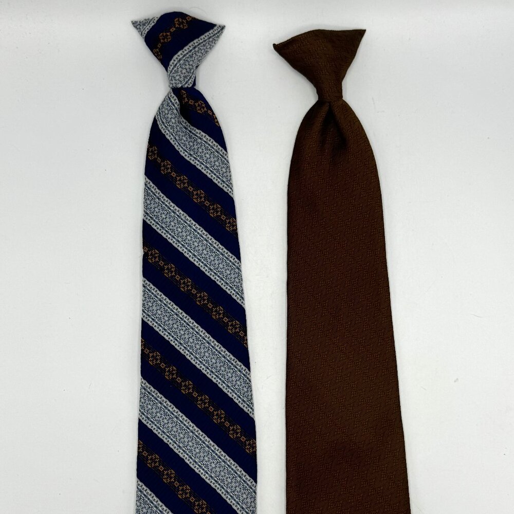 Lot Of 2  Vintage Clip On Ties 18" Long
